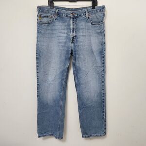 NJC Men's Light Wash Blue Denim Straight Fit Jeans Size 38x30